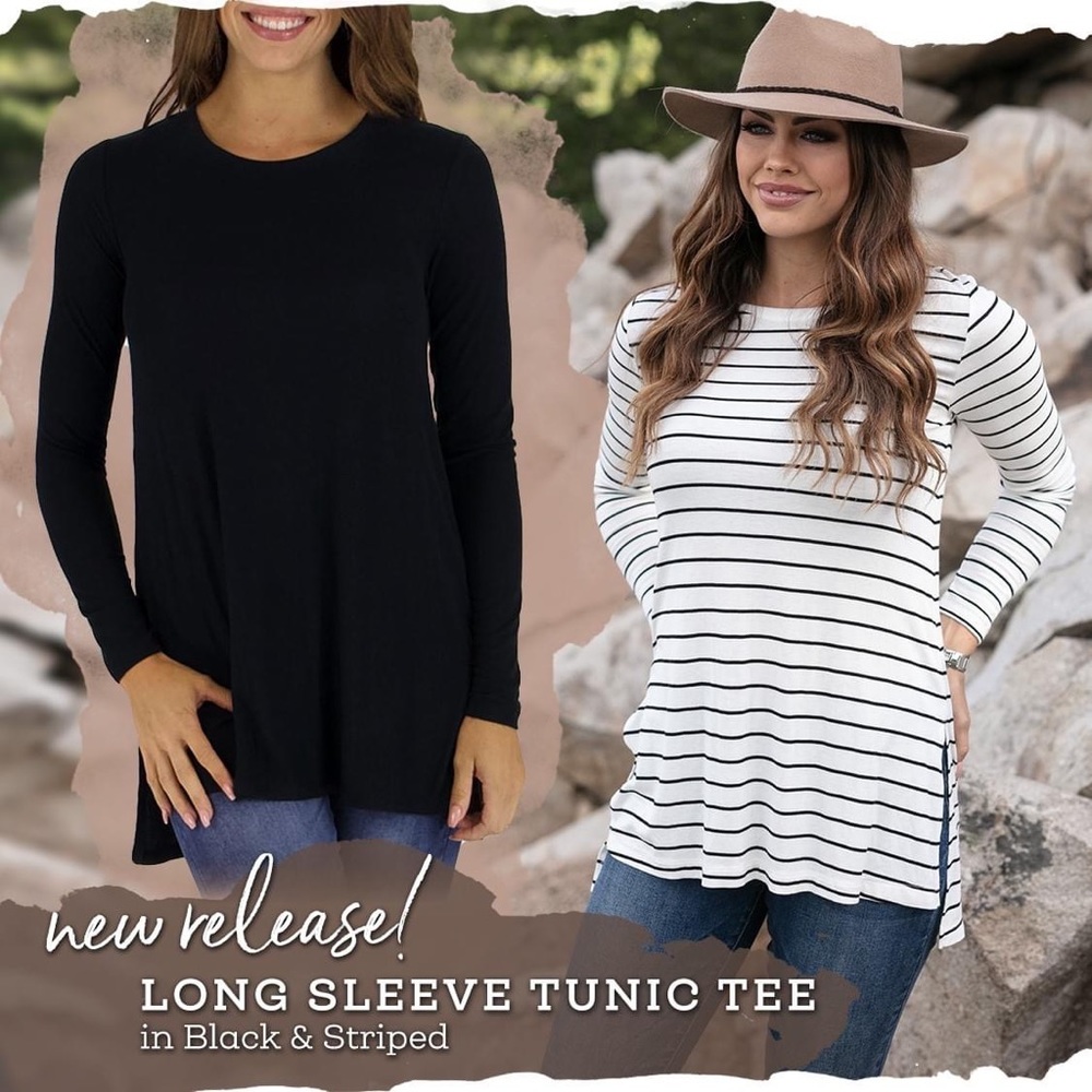 Black long sleeve tunic tee